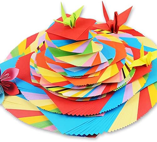 נייר אוריגמי, 500 גיליונות 20 צבעים חיים דו -צדדי כפול 6 אינץ 'חבילות נייר אוריגמי מרובעות לאומנויות ומלאכה.