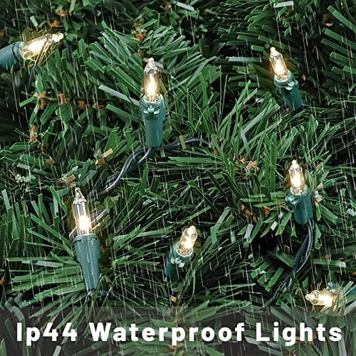 אורות חג מולד לעץ 25ft 100 ספירה מיני אורות חוט ירוק אורות עץ חג המולד אורות עמיד למים נורת ליבון
