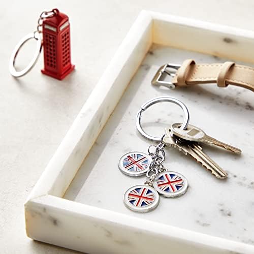 6 מארז לונדון מחזיקי מפתחות, בריטי מזכרות מתנות, בריטניה דגל, תא טלפון, ביג בן, אוטובוס קומות, אנגליה מתכת מפתח