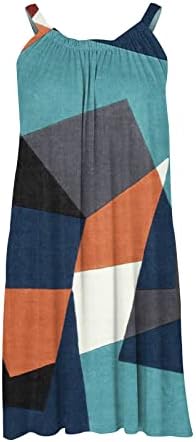 קיץ שמלות לנשים חוף פרחוני חולצת טי קצר שמלה קיצית ללא שרוולים מקרית סקופ צוואר צבע בלוק טנק שמלה