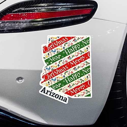 אריזונה מדינת בית מדבקות חג המולד עכברים חג המולד אריזונה מפה מכונית מדבקות קישור חג המולד מדבקות ויניל מדבקות
