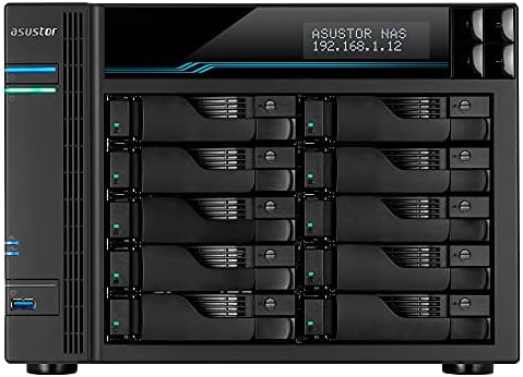 ASUSTOR LOCHERSTOR 10 AS6510T - 10 Bay NAS, 2.1GHz Quad -Core, 2 M.2 NVME SSD Slot, Port 10GBE, Port 2.5GBE, 8GB