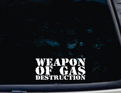 נשק הרס גז - 7 x 3 Die Cut מדבקות ויניל לחלונות, מכוניות, משאיות, ארגזי כלים, מחשבים ניידים, MacBook