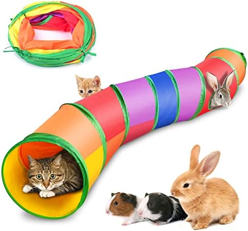 צעצועי ארנב ביסאפ, מנהרות חתולים מתקפלות וצינורות עם ארנבים אינטראקטיביים חור מחבואים לחיות מחמד חתולים חתולים