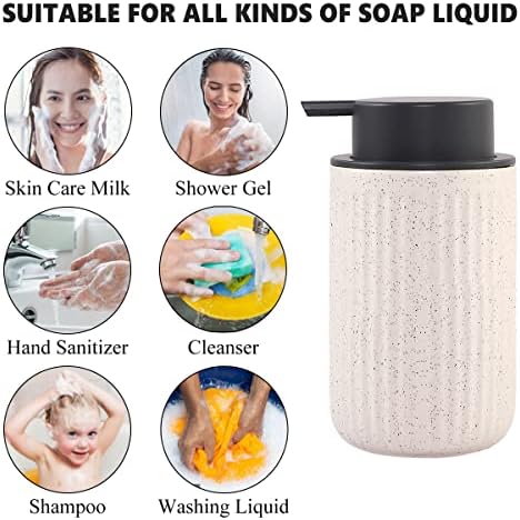 מתקן סבון מקציף BSDISP - צלף קרמיקה צלחת יד מתקן סבון נוזלי לחדר אמבטיה, 12 גרם מתקן סבון קרם מחדש עם