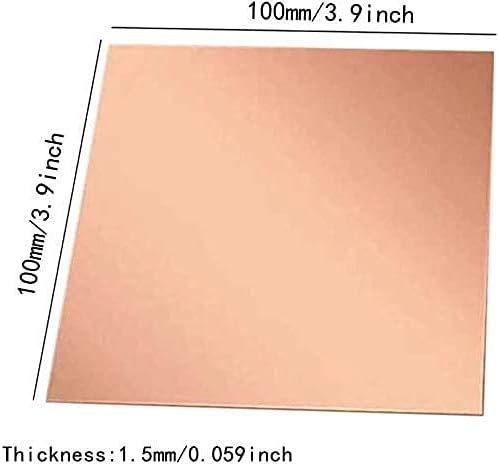 קקיאנג פליז צלחת טהור נחושת גיליון רדיד נחושת גיליון סגול נחושת צלחת 6 גדלים שונים עבה 1. 5 ממ עבור,