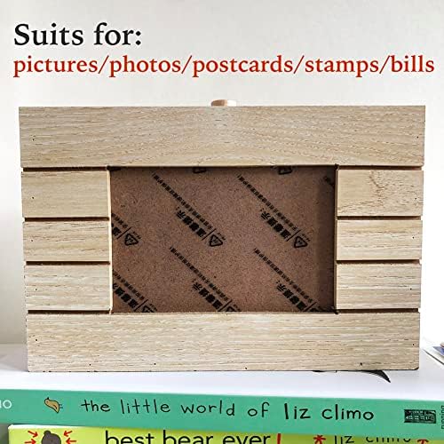 קופסת עץ דקורטיבית לצילום או לכרטיס צילום עץ אלבום מארגן תיבת זיכרון מתנות נהדרות לאם, בת, חברה,