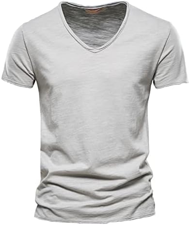 חולצות ימוסרה-גברים פופולריות סליית גברים פופולרית כותנה V-צווארון חולצות שרוול קצר