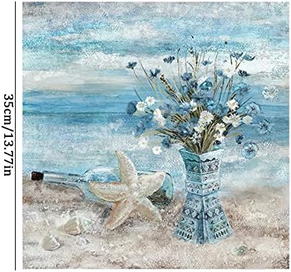 זמן קרוב חדש כחול חוף סלון תליית ציור תרסיס צבוע בד ציור ליבה דייזי פרח שינה דקורטיבי ציור חול ציור ילדים