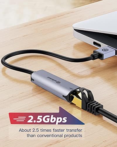 ANKMAX USB A עד LAN 2.5G מתאם UA312G2 USB A עד RJ45 מתאם LAN WIRIND מתאם העברת מהירות עד 2.5 ג'יגה -ביט לשנייה