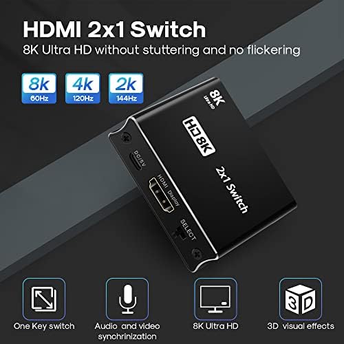 TECKEEN במהירות גבוהה HDMI 8K 4K 1080P 2 ב 1 חוצה מתג מתאם מתאם ממיר מסך ממיר עבור Xbox עבור PS5