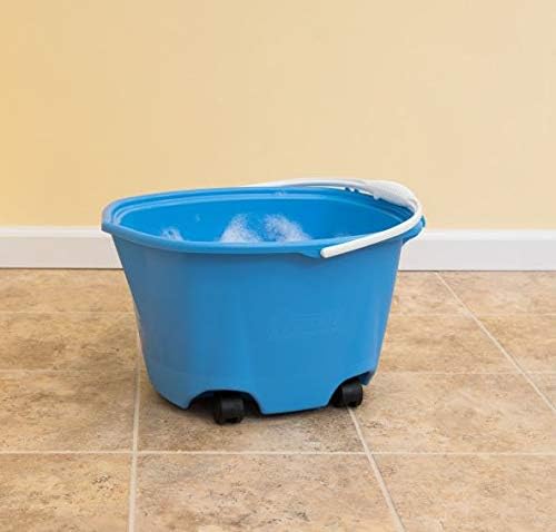 חפוז להחליק דלי רב תכליתי על גלגלים, 5 ליטר, כחול, עבור אמבטיה/בית / מטבח ניקוי או רכב כביסה