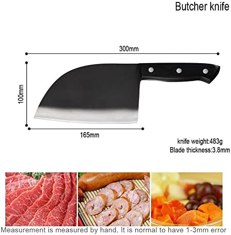 קליבר סכין, בשר קליבר, 6.5 אינץ בשר קליבר 7 מקר17 נירוסטה הקצב שף סכין חד כתער להב מלא טאנג ידית קמפינג