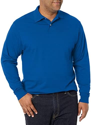 חולצות פולו שרוול ארוך לגברים של ג ' רזי, עמידות בפני כתמים, מידות פי 2