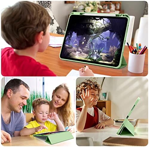 Kenke New iPad Pro 12.9 אינץ 'מארז עם מחזיק עיפרון 2021/2020, Slim Trifold Stand כיסוי מגן חכם, מארז