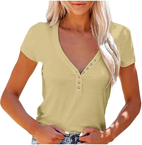 כפתור כלפי מטה בחולצה העליונה לנשים שרוול קצר נגד צוואר התלקחות פסים פעמון תחתון רגיל.