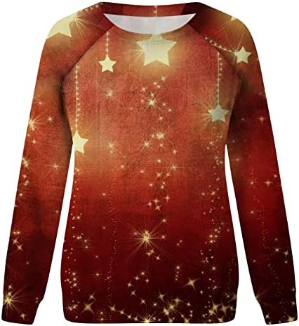 צמרות טוניקת חג המולד של ברקווי אופנה 2023 שרוול ארוך שרוול צווארון סוודרים מדליקים סוודר סווטשירט עץ חג