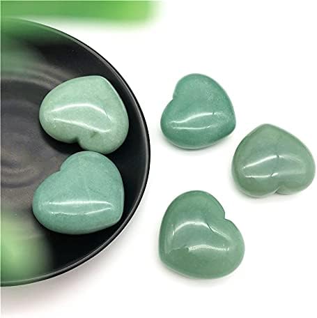 Laaalid xn216 1 חתיכה טבעית ירוקה טבעית צורת לב צורת לב אבני צ'אקרה מגולפות רייקי ריפוי ריפוי