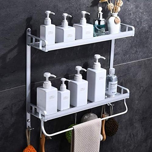 אחסון אמבטיה של ERDDCBB, 2 קיר קיר הרכבה מארגן מדף אמבטיה עם ווים מדף מקלחת סלסלת סל אחסון למטבח חדר שינה לחדר