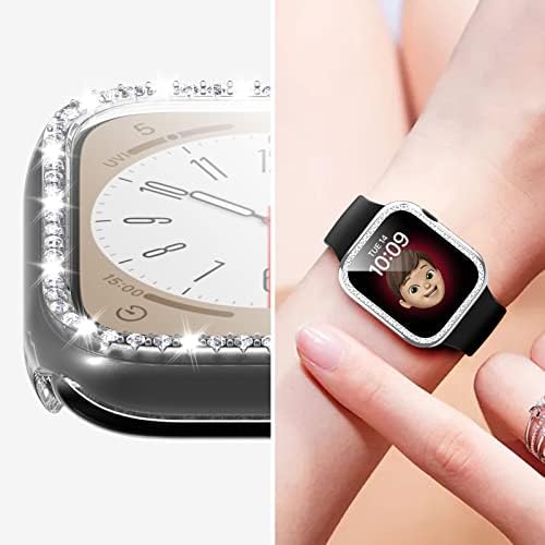 מארז Bling של Hasdon 3 Pack עבור Apple Watch 40 ממ SE 2022 סדרה 6 5 4 עם מגן מסך זכוכית מזג, כיסוי יהלום