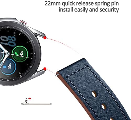 רצועת Almnvo 22 ממ עבור סמסונג גלקסי שעון 46 ממ פס, Galaxy Watch 3 45 ממ, Gear S3, צמיד כף יד החלפת עור אמיתי