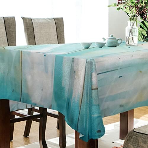 מפת שולחן פוליאסטר מרובעת של גוגטטה, וינטג 'עץ חוף עץ שולחן דקורטיבי לאוכלים מסיבות חדר מטבח ביתיות