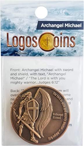 ארכנג'ל סנט מיכאל מטבע, חבילה בתפזורת של 3 מטבעות הגנה על אתגר מצופה זהב עתיק, האדון איתך לוחם אדיר, שופטים 6:12