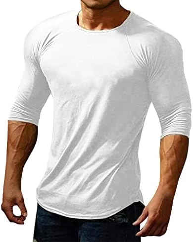 2023 אביב וקיץ חדש חדש מזדמן גברים סולידי צוואר עגול שרוול ארוך חולצה טריקו רזה מתאימה לחולצת נוער
