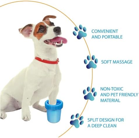 מנקה כפות כלבים: כוס ניקוי חיות מחמד ניידת 3 ב -1, כולל מגבת ומברשת רחצה לניקוי מלא של כלבים קטנים