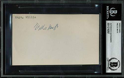 הענקים ווילי מייס חתמו על 3.5 על 5.5 חתימת עידן הטירונים של כרטיס אינדקס! חתימות חתוכות של ליגת הבייסבול