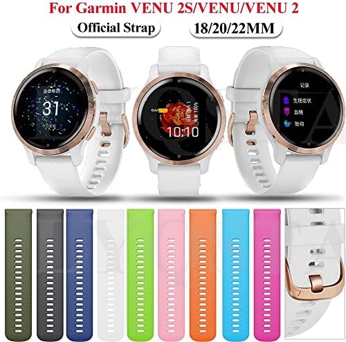 Fndwj 18 20 22 ממ שעון חכם רצועות רשמיות עבור Garmin Venu 2 חגורת צמיד סיליקון עבור Garmin Venu