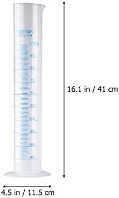 5 יחידות מדידת צילינדר סט 5 גדלים צינורות בדיקת פוליפרופילן מדורגים ב 1000 מל, 500 מל, 250 מל, 100