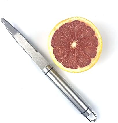 סכין אשכוליות מנירוסטה, ראש סכין משונן מעוקל, סכין אשכוליות להפרדת עיסה וקליפה, מתאים לאשכוליות ותפוזים