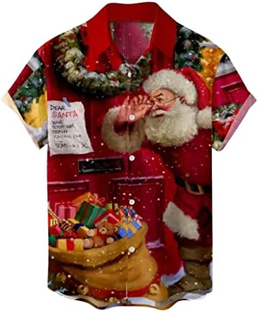 חולצות חג מולד xxbr לגברים, מצחיק 3D חג המולד סנטה קלאוס מודפס צמרות מודפס
