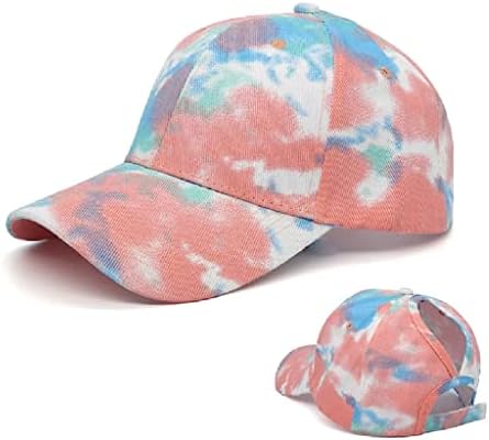 ZSEDP עניבה לנשים כובע צבע רב -צבעוני הדפסה לא סדירה כובע בייסבול נקבה נקבה חיצונית כובעי קיץ כובעי