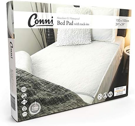 כרית מיטה לשימוש חוזר של CONNI עם מכשירי תושב, כרית מגן סופגת, אטומה למים ורחיצה לבריחת שתן, הרטבת מיטה