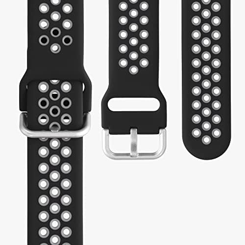 להקות שעון Kwmobile תואמות את OnePlus Watch - סט רצועות של 2 רצועות סיליקון חלופיות - שחור/כחול כהה