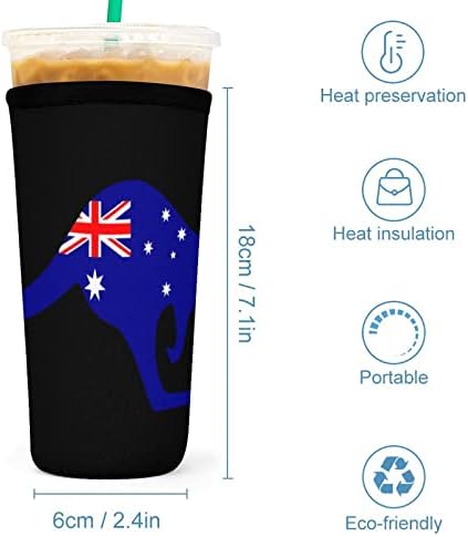 דגל קנגורו אוסטרלי קפה כוס קפה שרוול שימוש חוזר כוסות ניאופרן כוסות כוסות משקה חם