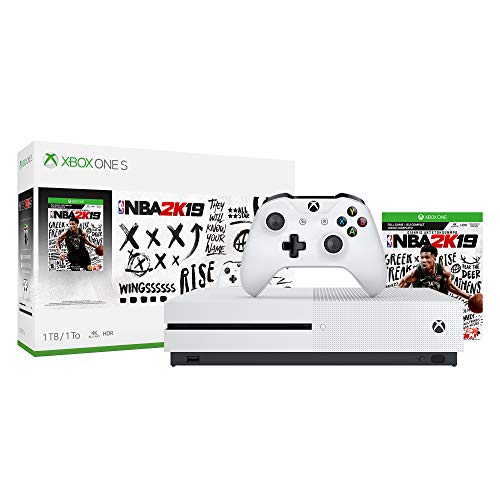 Microsoft Xbox One S 1TB NBA 2K19 צרור עם חברות זהב של Xbox Live 3 חודשים ומאוורר קירור עמדות אנכיות