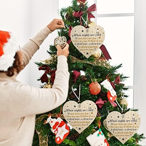 שלט עץ תלוי קישוט לחג המולד לחג המולד קישוט עץ בצורת לב חג המולד 10 * 10 סמ/3.9 * 3.9 אינן חג מולד וזרים