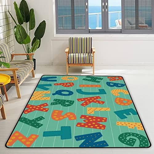זוחל שטיח מקורה משחק מחצלת אלף -בית צבעוני לסלון חדר שינה משתלת חינוכית חינוכית שטיחים שטיחים 63x48 אינץ