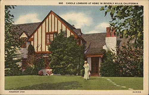 קרול לומברד בבית בוורלי הילס, קליפורניה קליפורניה מקורי עתיק גלויה