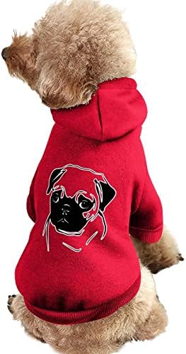 קפוצ'ונים של כלב כלבים של פאג עם סווטשירט עם סווטשירט סווטשירט חיות חליפה בחליפה עם כובע