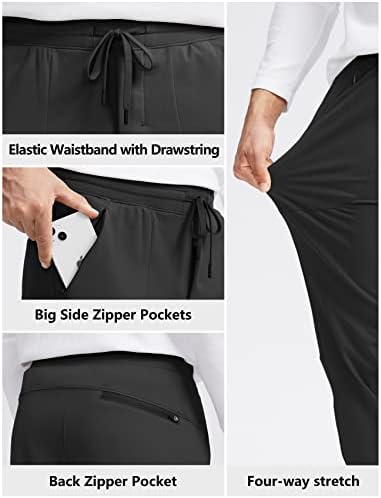 מכנסי טרנינג מרופדים של פודולה מרופדת מכנסי טרנינג עם 3 כיסי רוכסן מכנסיים חמים לחורף חדר כושר גולף