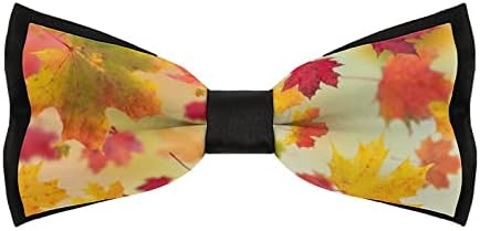 סתיו מייפל עלים גברים של מראש קשור עניבות פרפר מתכוונן מודפס חידוש עניבה