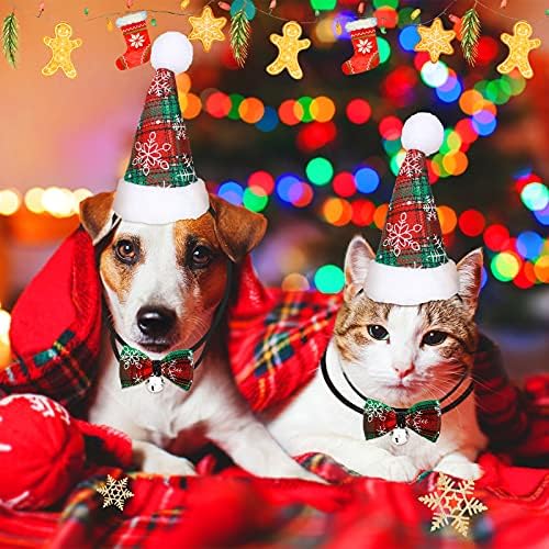 3 חתיכות כלב חג המולד אספקת כולל 1 חג המולד עניבת פרפר צווארון 1 חיות מחמד בנדנה צעיף 1 חג המולד כלב כובע
