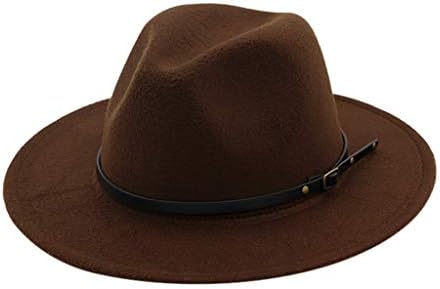 כובעי פדורה עם אבזם חגורה אופנה כובע קז'ואלי לנשים רטרו תקליטון כובע ג'אז רחב כובעי פדורה לנשים לגברים נשים