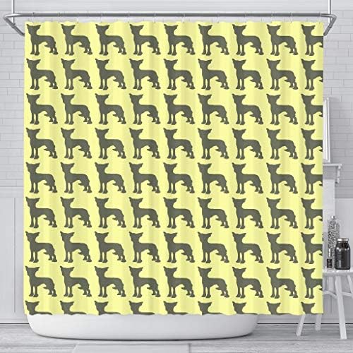 וילונות מקלחת הדפס של דפוס כלבים סיני