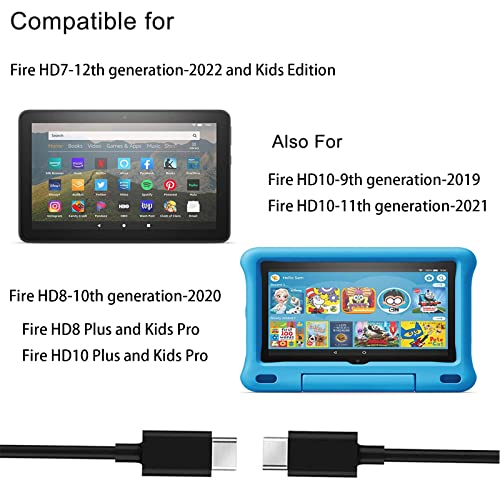 Sguuvay USB C טעון טעון 6ft מתאים ל- All-New Fire HD 7 8 10, Fire 8 10 Plus, מהדורת ילדים, Kids Pro, Kindle