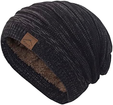 Muryobao נשים כובע כפה רזה רך חממה חמה מרופדת כובע סריג שמנמן לחורף לחורף